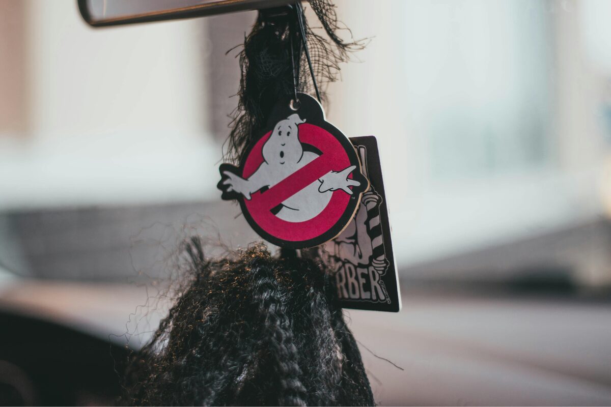 Air Fresh. Picture Car Air Freshener in the Ghostbuster symbol