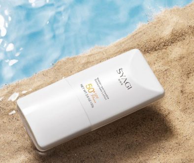 Sunblock on a sandbank above the water